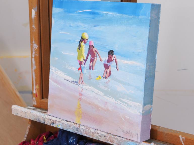 Original Figurative Beach Painting by Carlos Martín