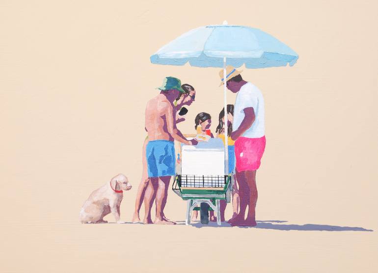Original Modern Beach Painting by Carlos Martín