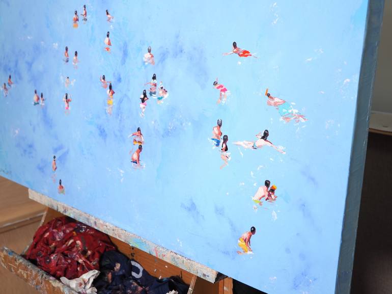 Original Figurative Beach Painting by Carlos Martín