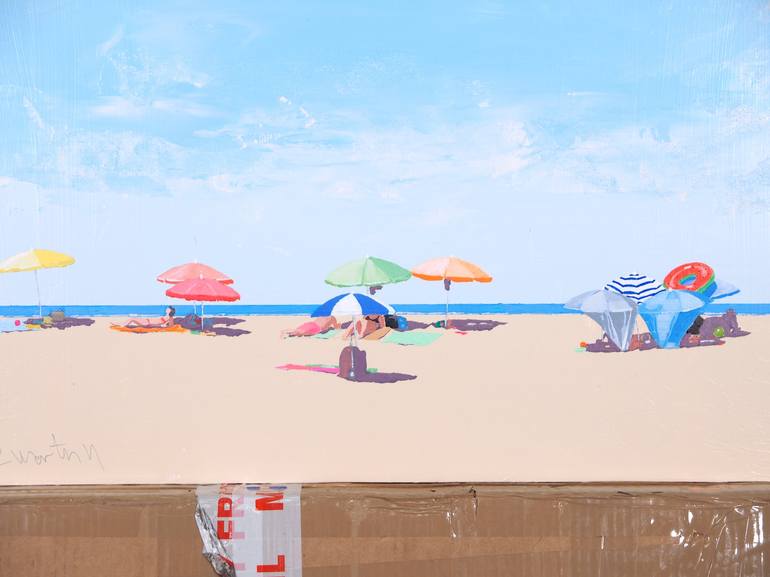 Original Modern Beach Painting by Carlos Martín