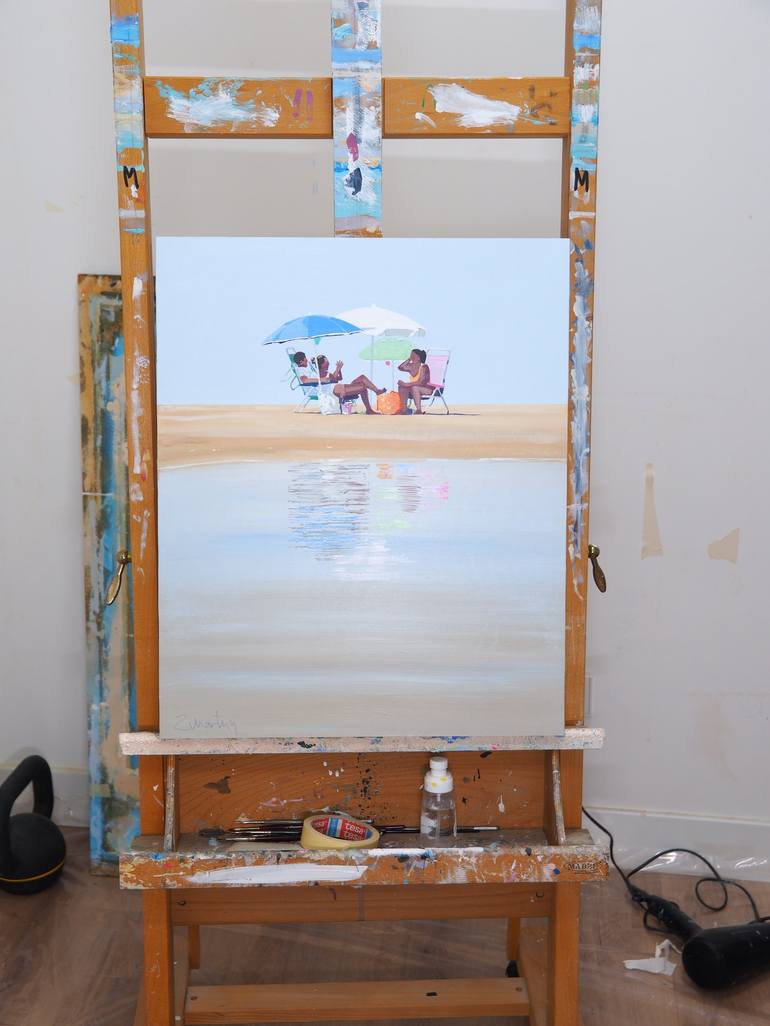 Original Modern Beach Painting by Carlos Martín