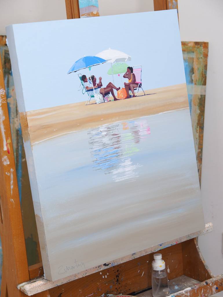 Original Modern Beach Painting by Carlos Martín