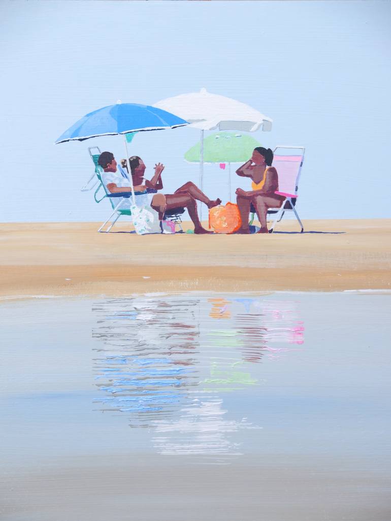 Original Modern Beach Painting by Carlos Martín