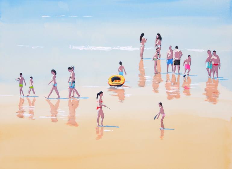 Original Conceptual Beach Painting by Carlos Martín