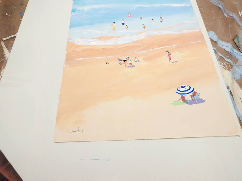 Original Contemporary Beach Painting by Carlos Martín