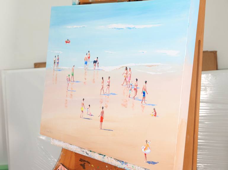 Original Figurative Beach Painting by Carlos Martín