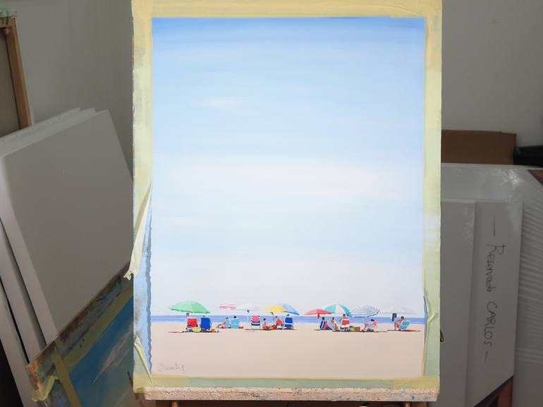 Original Contemporary Beach Painting by Carlos Martín