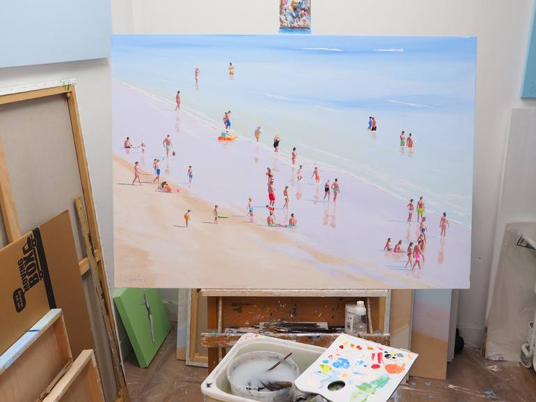 Original Beach Painting by Carlos Martín