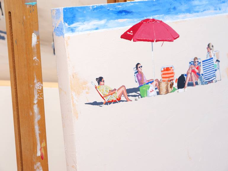 Original Figurative Beach Painting by Carlos Martin