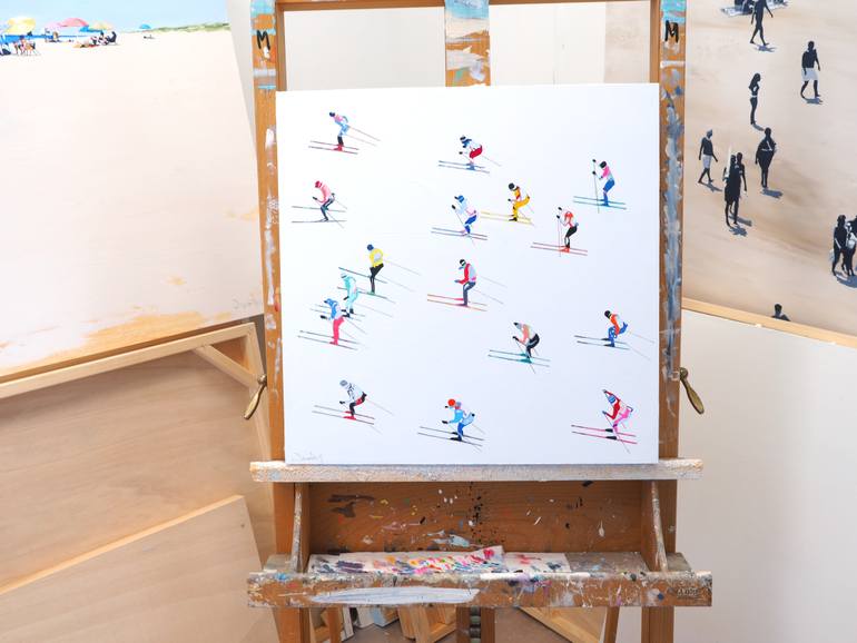 Original Figurative Beach Painting by Carlos Martin