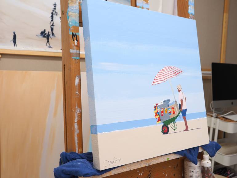 Original Figurative Beach Painting by Carlos Martín