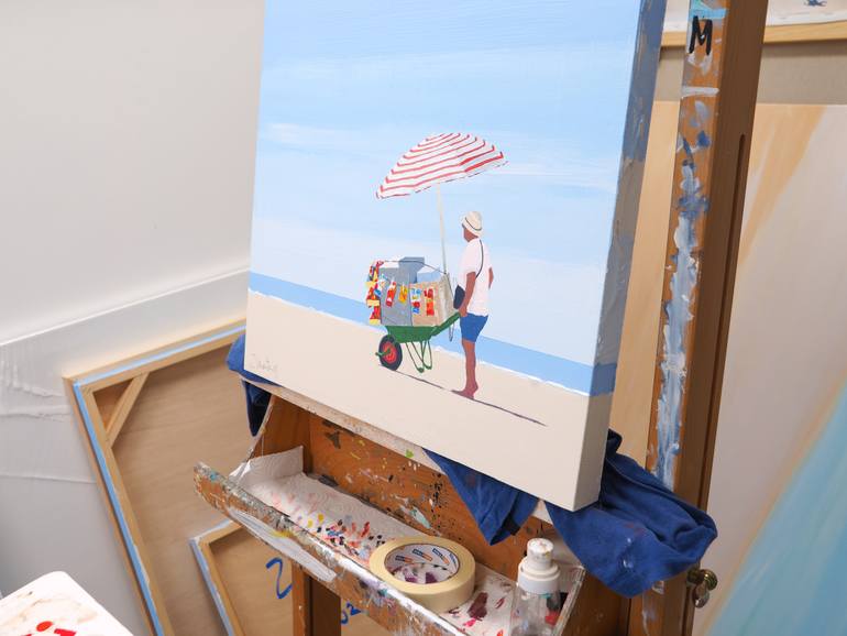 Original Figurative Beach Painting by Carlos Martín