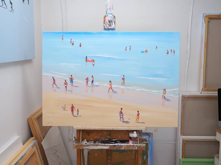 Original Contemporary Beach Painting by Carlos Martín