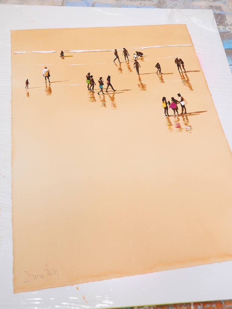 Original Contemporary Beach Painting by Carlos Martín