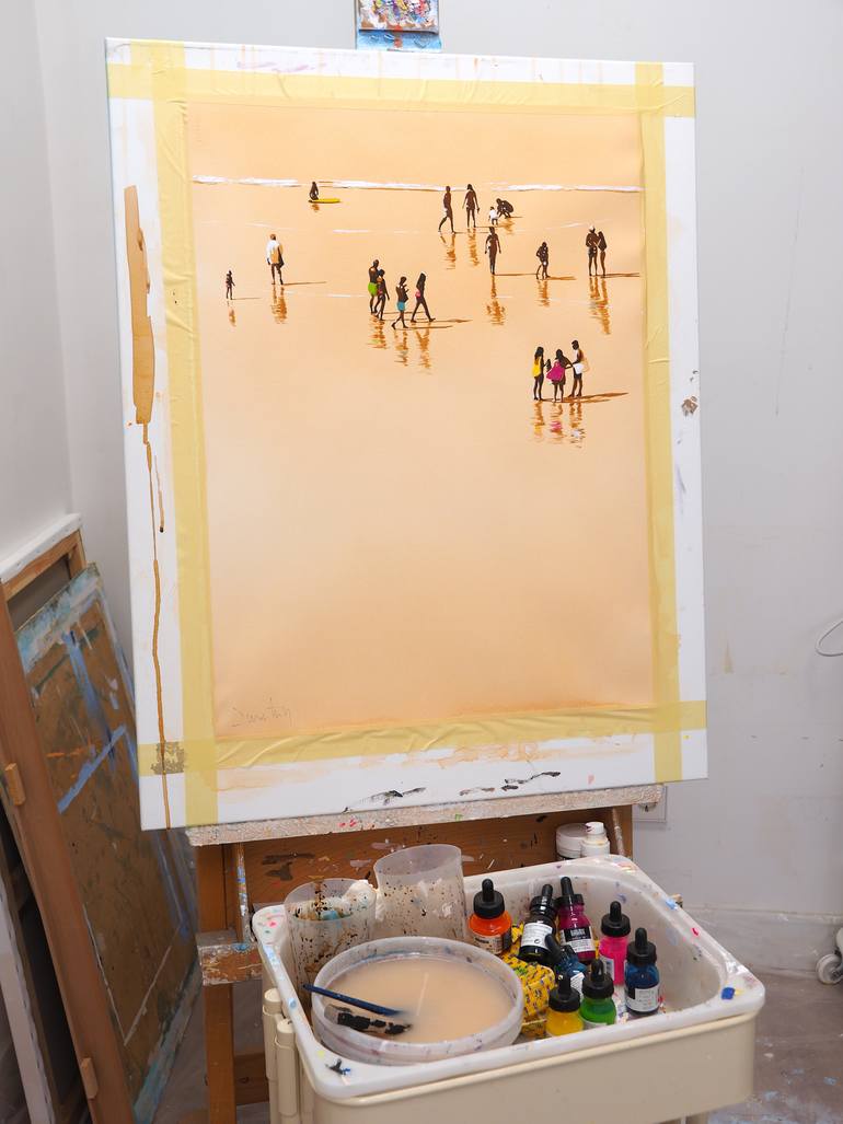 Original Contemporary Beach Painting by Carlos Martín