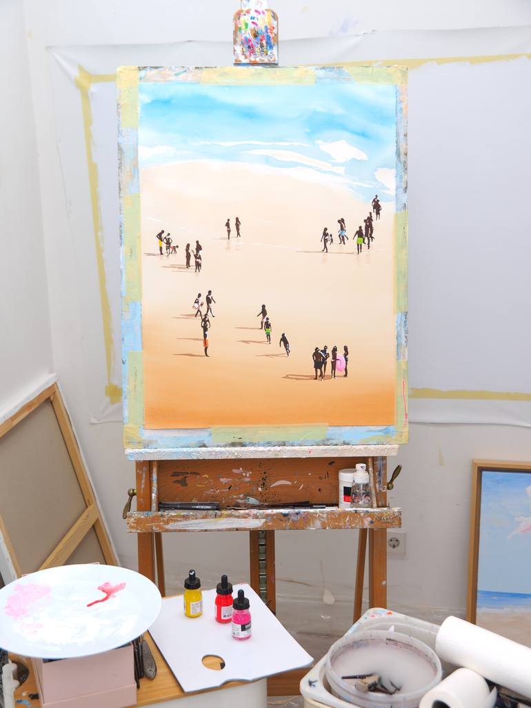 Original Contemporary Beach Painting by Carlos Martín