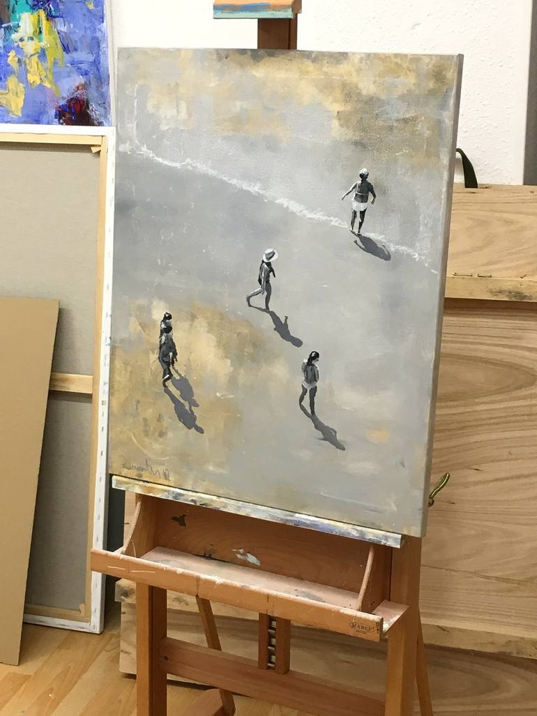 Original Conceptual Beach Painting by Carlos Martín