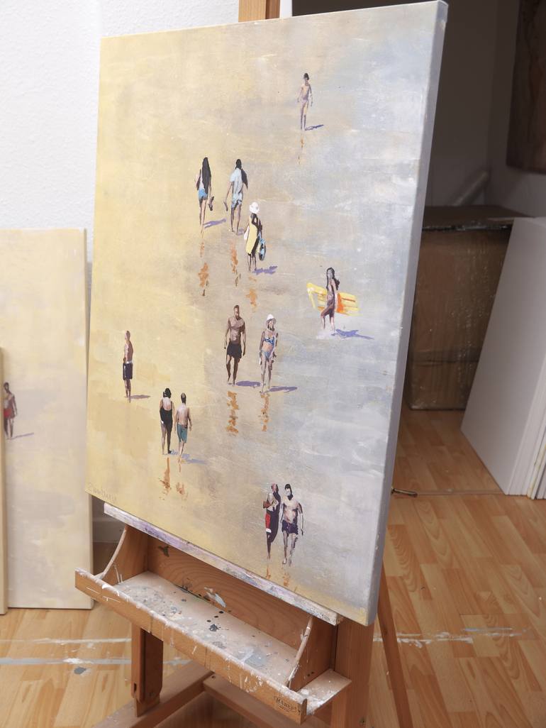 Original Conceptual Beach Painting by Carlos Martín