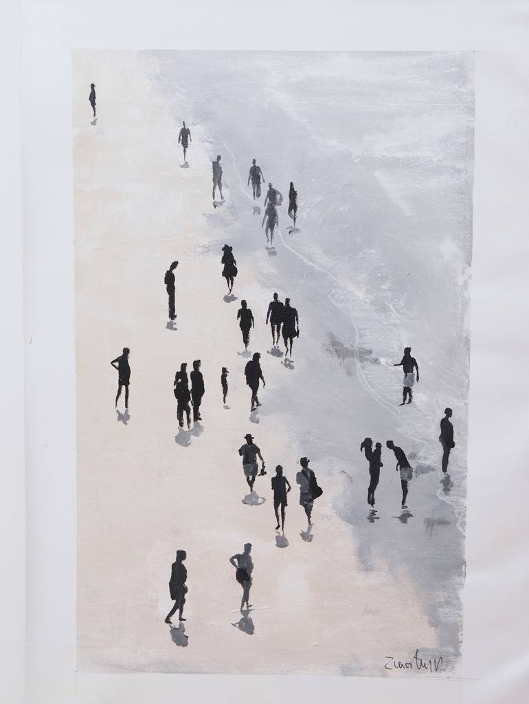 Original Conceptual Beach Painting by Carlos Martín