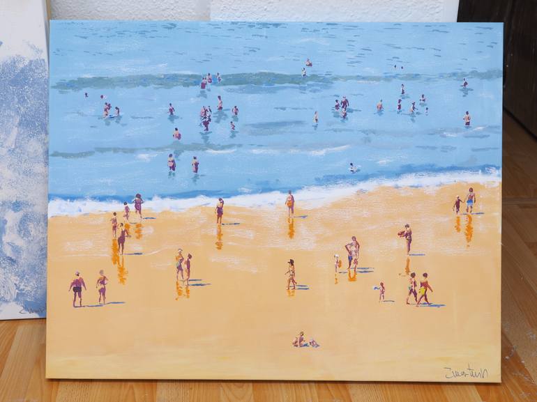 Original Figurative Beach Painting by Carlos Martín