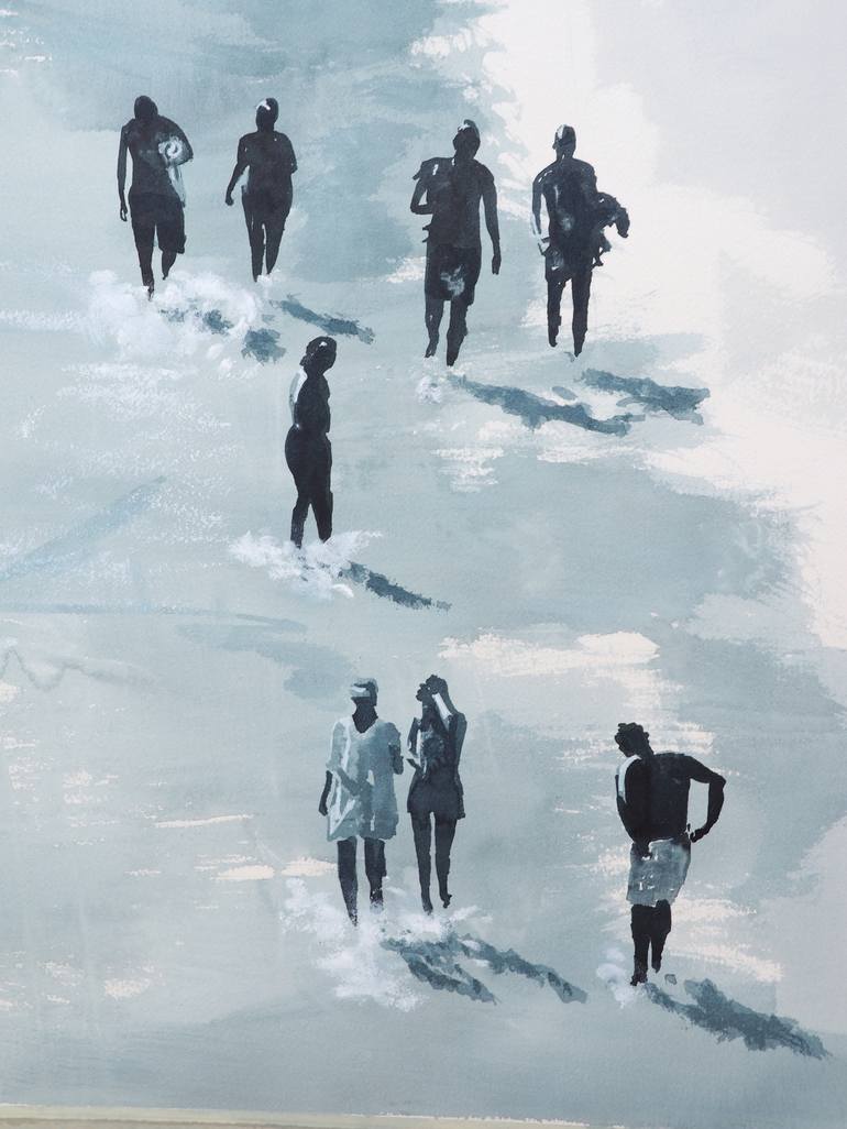 Original Conceptual Beach Painting by Carlos Martín