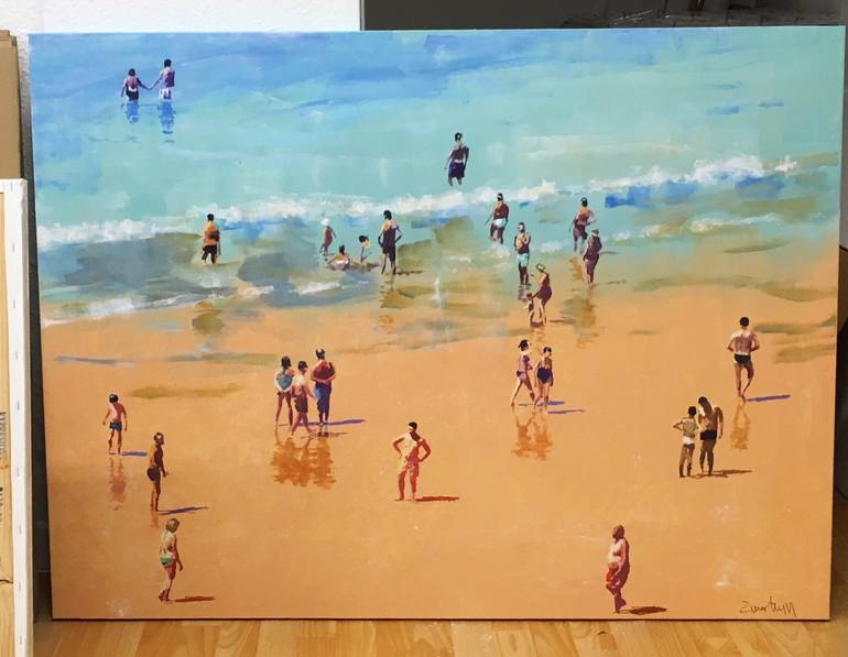 Original Conceptual Beach Painting by Carlos Martín