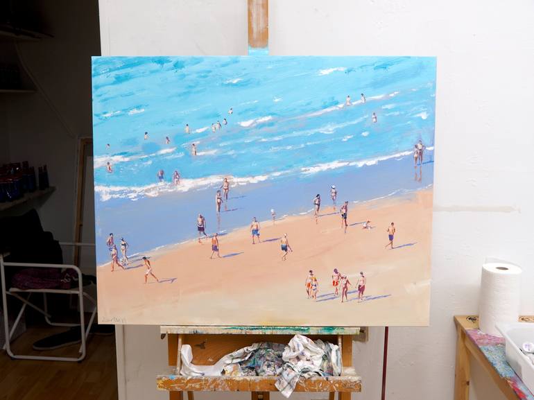 Original Figurative Beach Painting by Carlos Martín