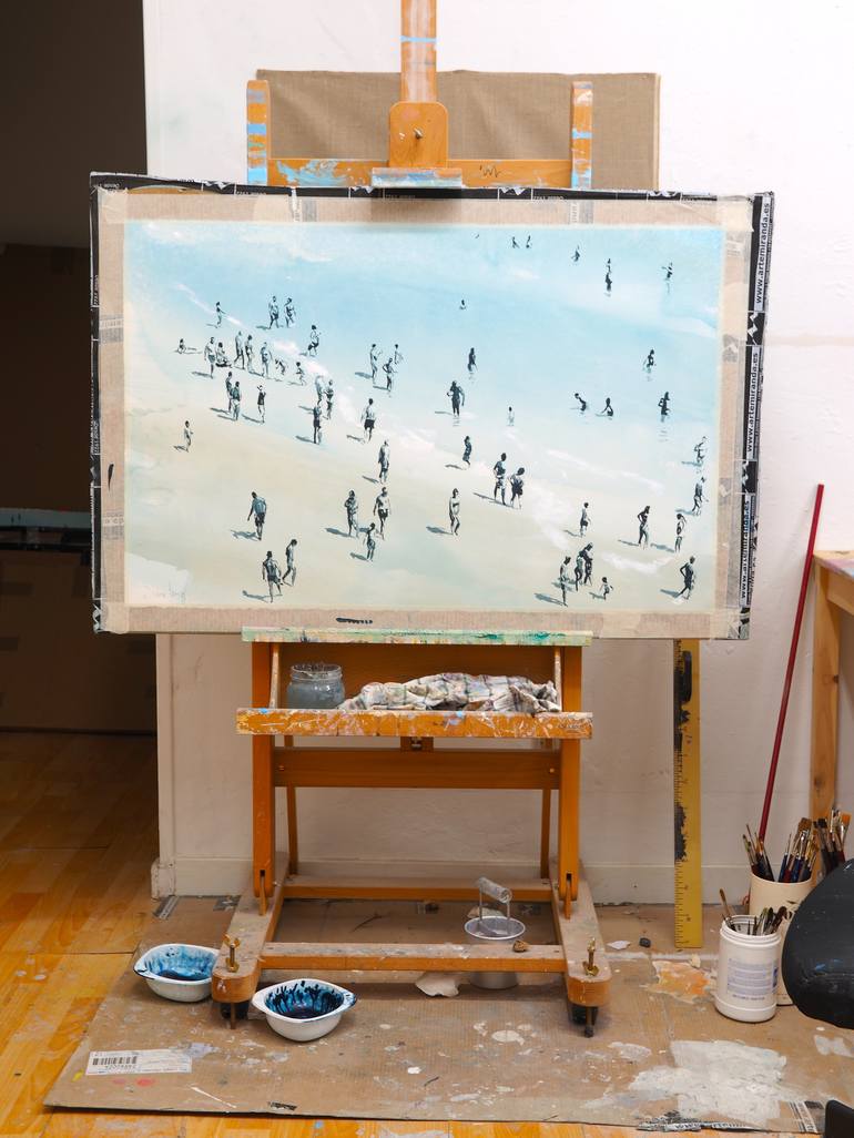 Original Conceptual Beach Painting by Carlos Martín