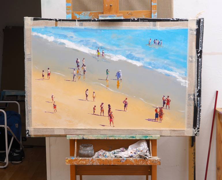 Original Beach Painting by Carlos Martín