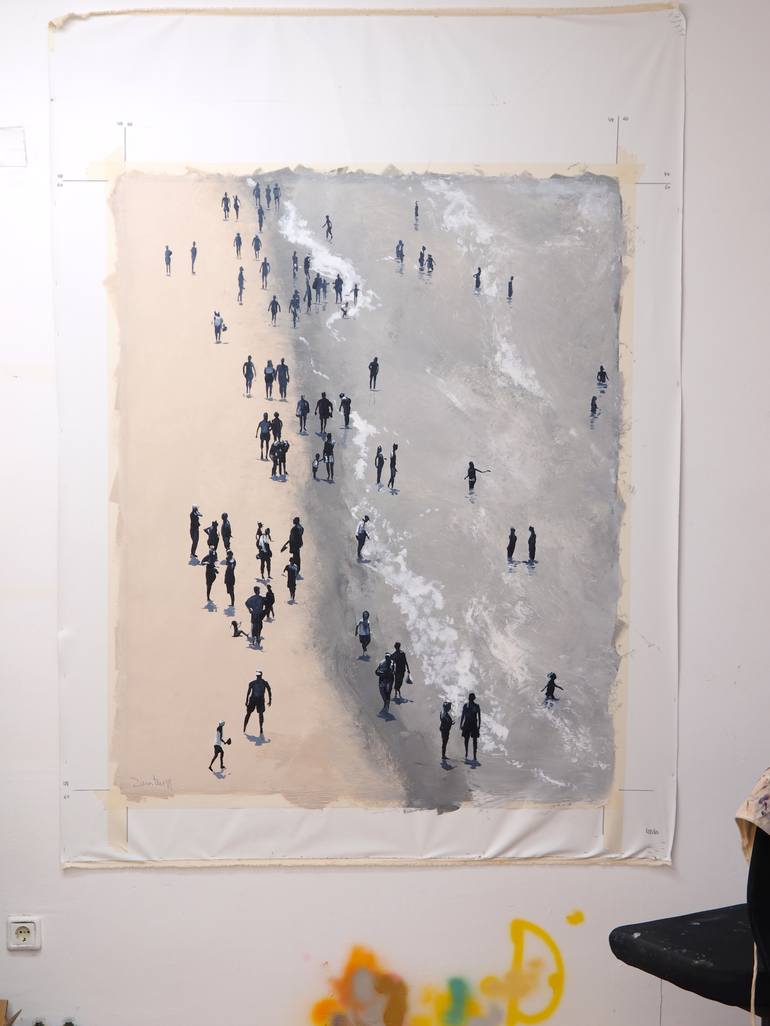 Original Conceptual Beach Painting by Carlos Martín