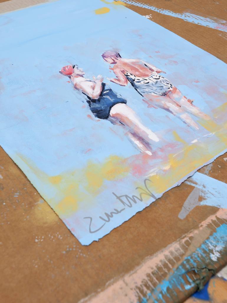 Original Figurative Beach Painting by Carlos Martín