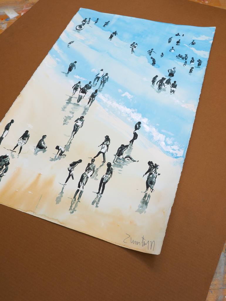 Original Figurative Beach Painting by Carlos Martín