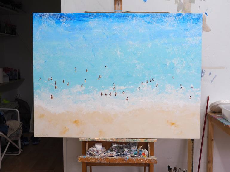 Original Figurative Beach Painting by Carlos Martín