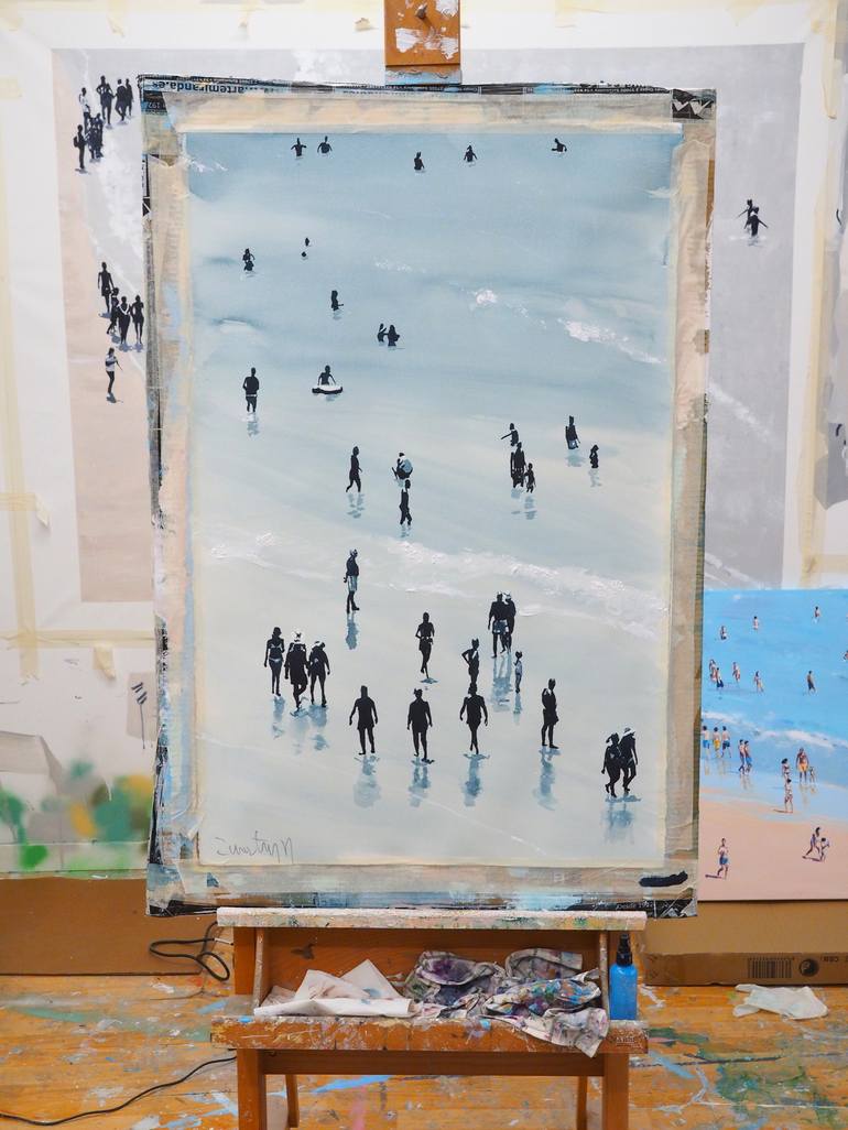 Original Conceptual Beach Painting by Carlos Martín