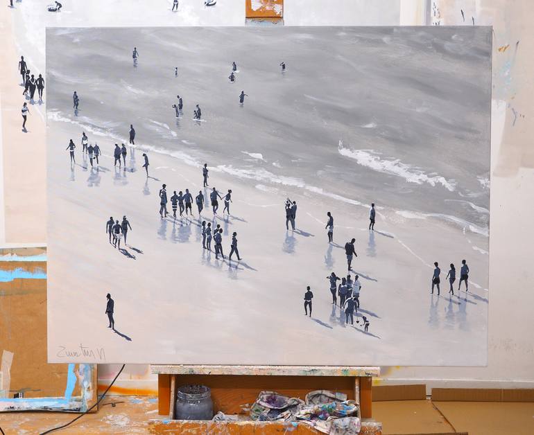 Original Conceptual Beach Painting by Carlos Martín