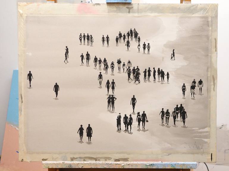 Original Conceptual Beach Painting by Carlos Martín