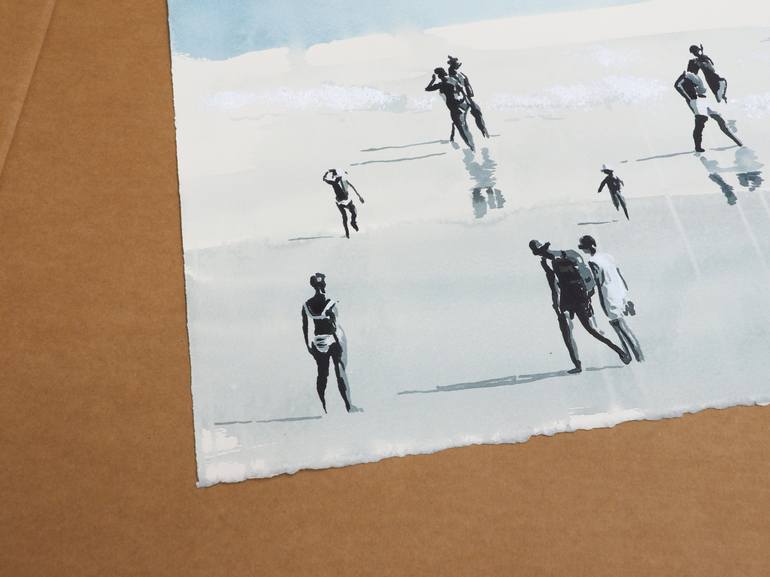 Original Figurative Beach Drawing by Carlos Martín