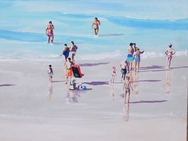 Original Figurative Beach Painting by Carlos Martín