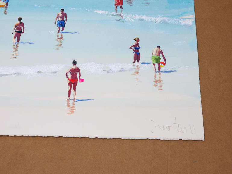 Original Figurative Beach Painting by Carlos Martín