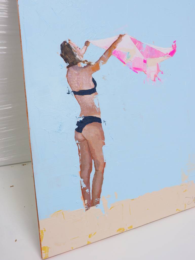 Original Figurative Beach Painting by Carlos Martín