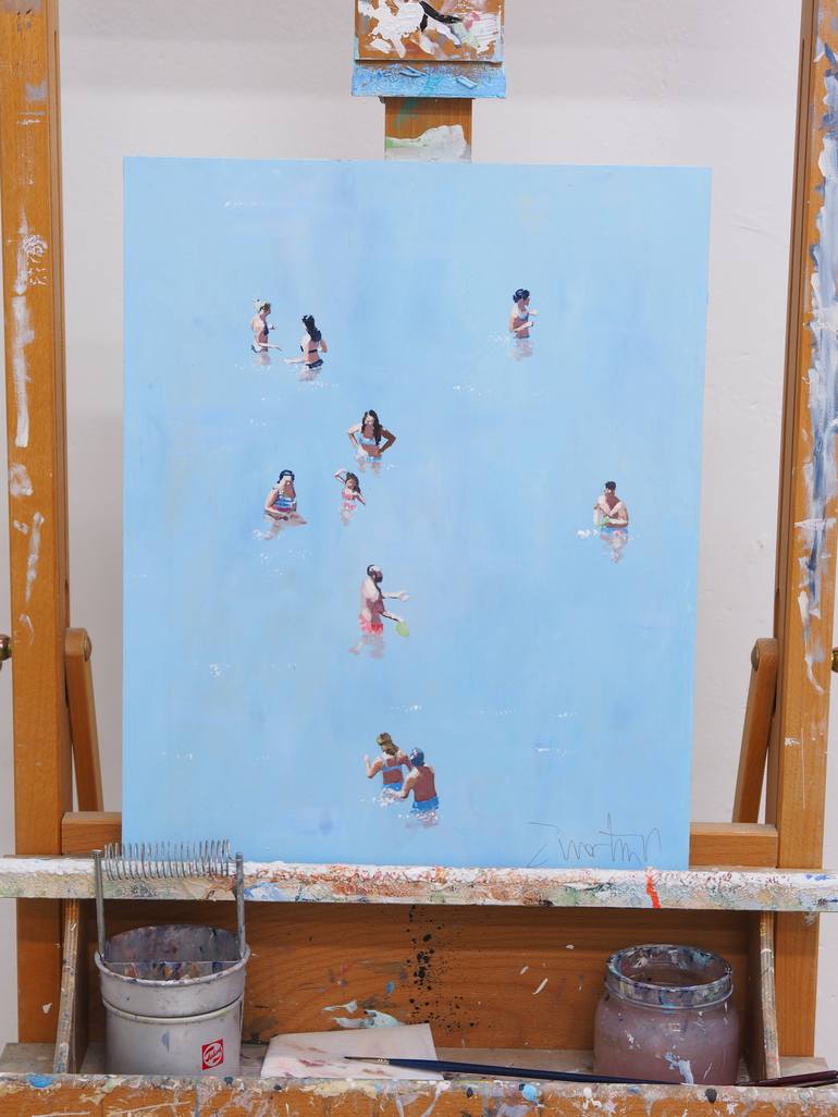 Original Figurative Beach Painting by Carlos Martín