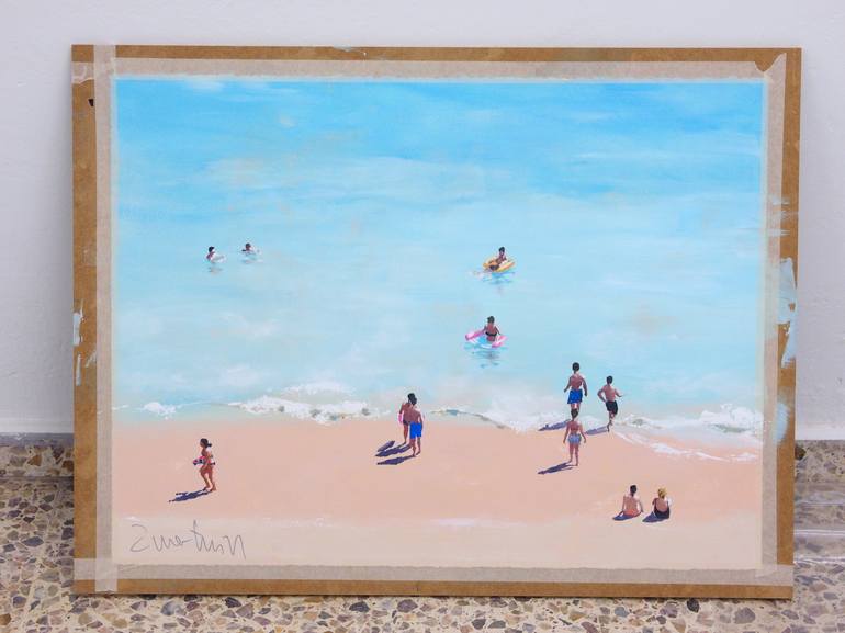 Original Figurative Beach Painting by Carlos Martín