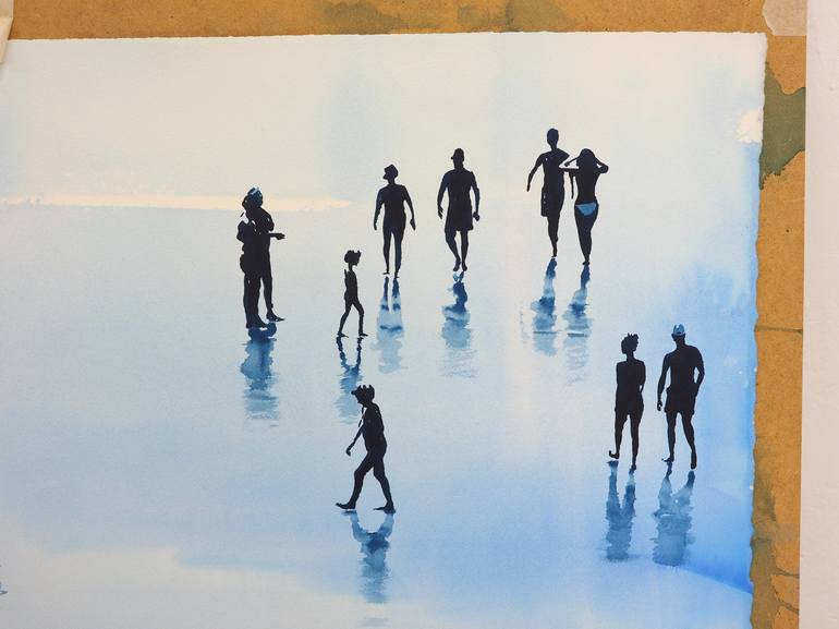 Original Conceptual Beach Painting by Carlos Martín