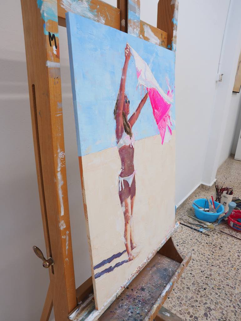 Original Figurative Beach Painting by Carlos Martín