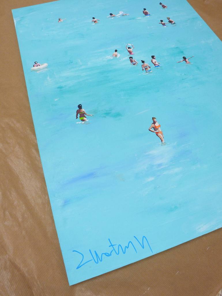 Original Realism Beach Painting by Carlos Martín