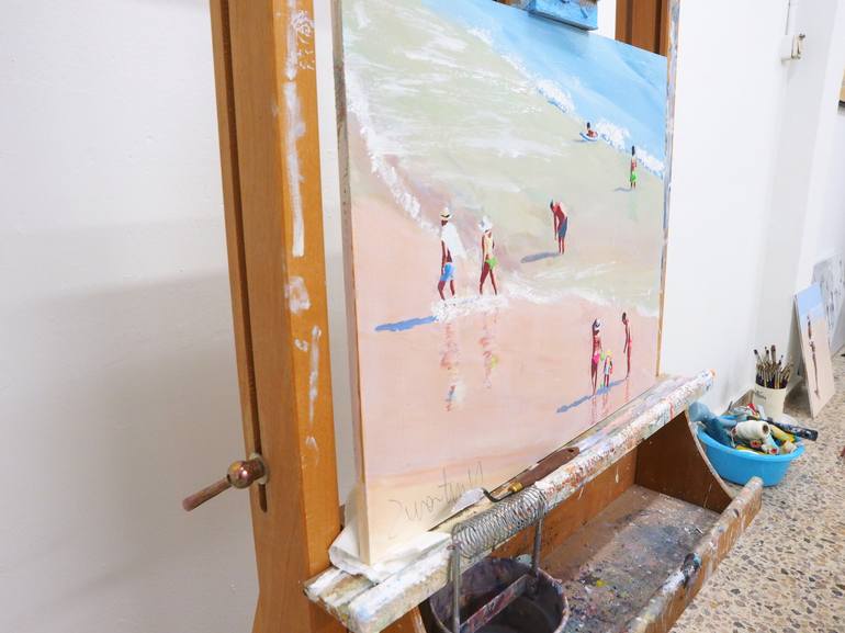 Original Figurative Beach Painting by Carlos Martín