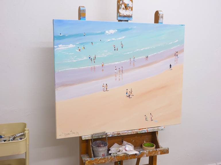 Original Figurative Beach Painting by Carlos Martín