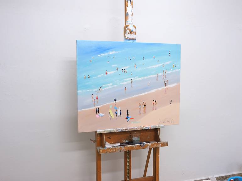 Original Beach Painting by Carlos Martín