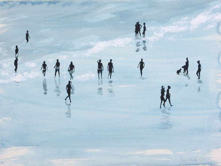 Original Figurative Beach Painting by Carlos Martín