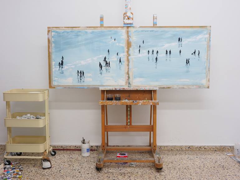 Original Figurative Beach Painting by Carlos Martín